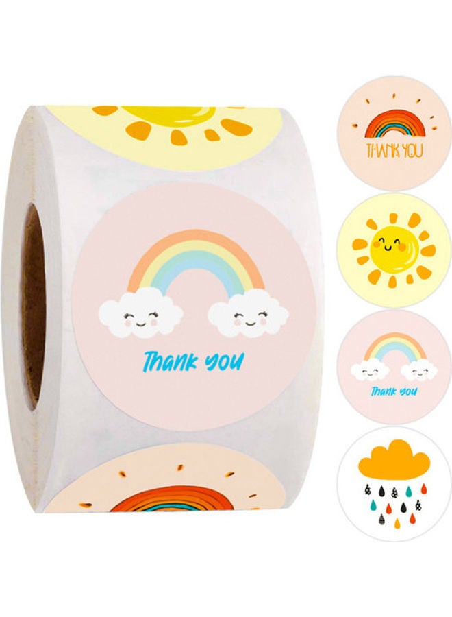 MissTiara Round Shape Thank You Sticker Roll Multicolour  - Image 2