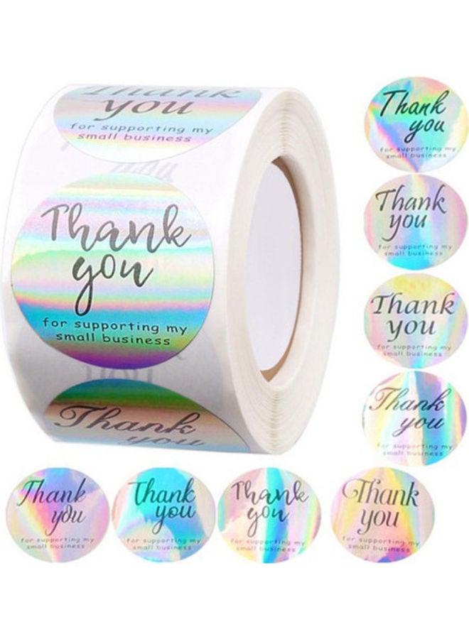 مس تيارا بكرة ملصقات بطبعة عبارة "Thank You" بشكل مستدير متعدد الألوان - Image 2