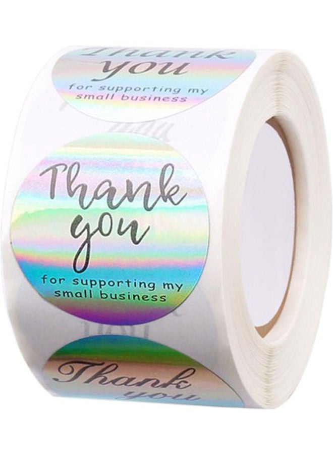مس تيارا بكرة ملصقات بطبعة عبارة "Thank You" بشكل مستدير متعدد الألوان - Image 3