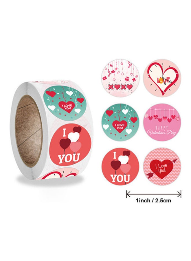 Round Shape Valentine's Day Sticker Roll Multicolour - v1616747022/N45788802A_1