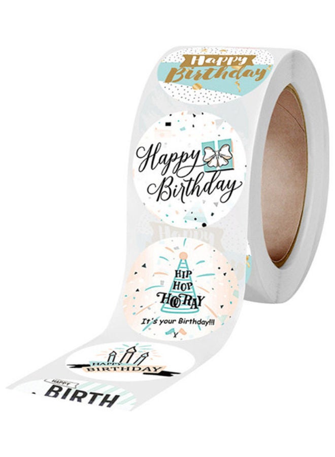 MissTiara - Round Shape Happy Birthday Day Sticker Roll Multicolour - Image 1