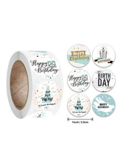 MissTiara Round Shape Happy Birthday Day Sticker Roll Multicolour  - Image 2