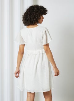 NA-KD Ruffled Trim Dress White  - Image 2