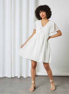 NA-KD Ruffled Trim Dress White  - Image 3