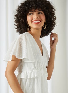 NA-KD Ruffled Trim Dress White  - Image 4