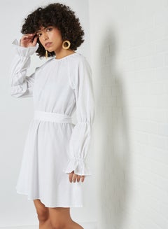 NA-KD Open Back Dress White  - Image 1