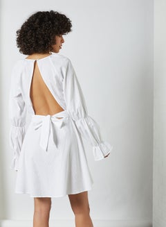 NA-KD Open Back Dress White  - Image 2