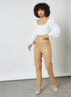 NA-KD Puff Sleeve Crop Top White  - Image 3
