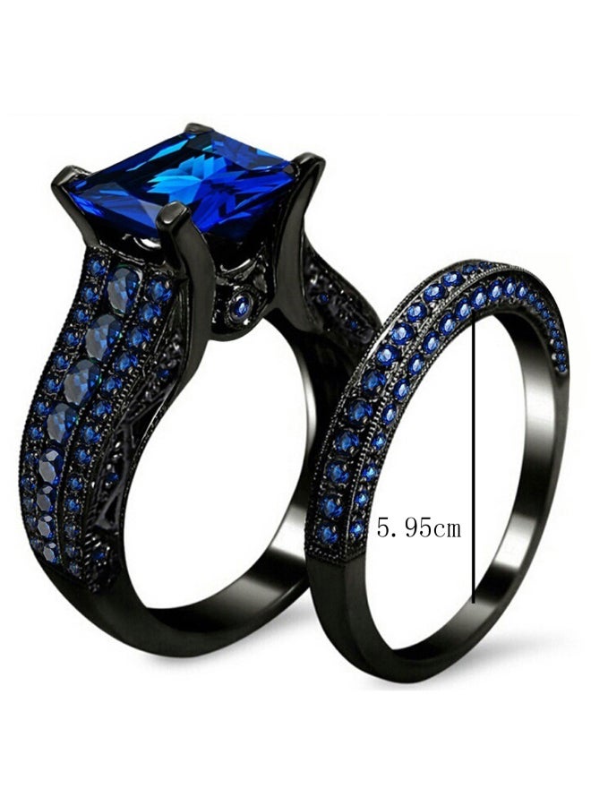 Sharpdo 2-Piece Fashionable Rhinestone Rings Set - Image 2