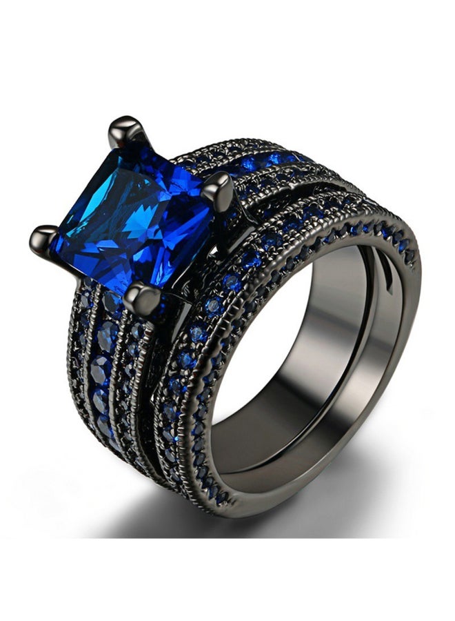 Sharpdo 2-Piece Fashionable Rhinestone Rings Set - Image 3