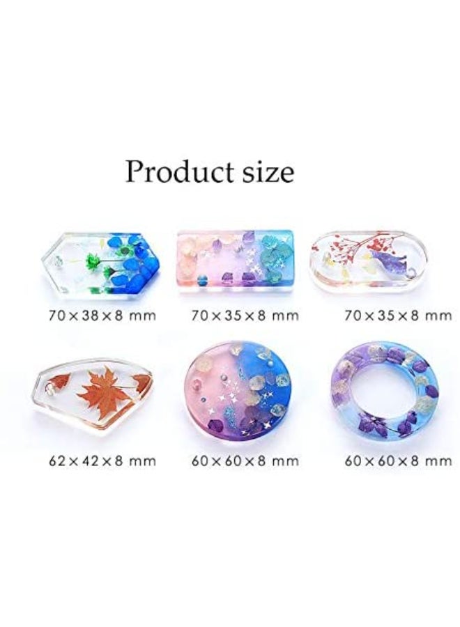 Generic - 6-Piece Silicone Mold Cavity Cabochon Gemstone Polymer Clay Crafting Jewelry Set - Image 1