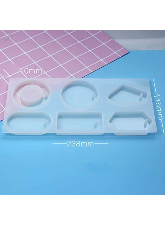 Generic - 6-Piece Silicone Mold Cavity Cabochon Gemstone Polymer Clay Crafting Jewelry Set - Image 1