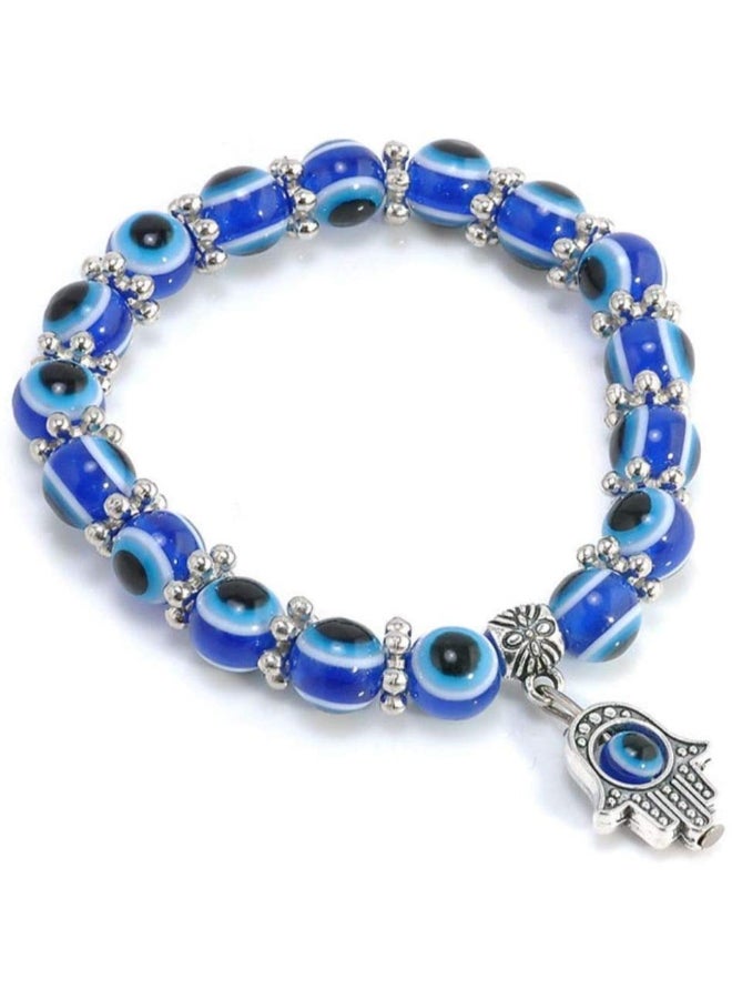 Blue Evil Eye Beads Stretch Bracelets Fatima Hand Pendant Hamas Fashion Jewelry  - Image 3