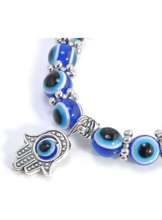 Blue Evil Eye Beads Stretch Bracelets Fatima Hand Pendant Hamas Fashion Jewelry  - Image 5