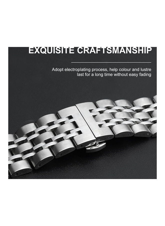 Generic - Replacement Stainless Steel Band For Smartwatch Black/Silver - Image 1