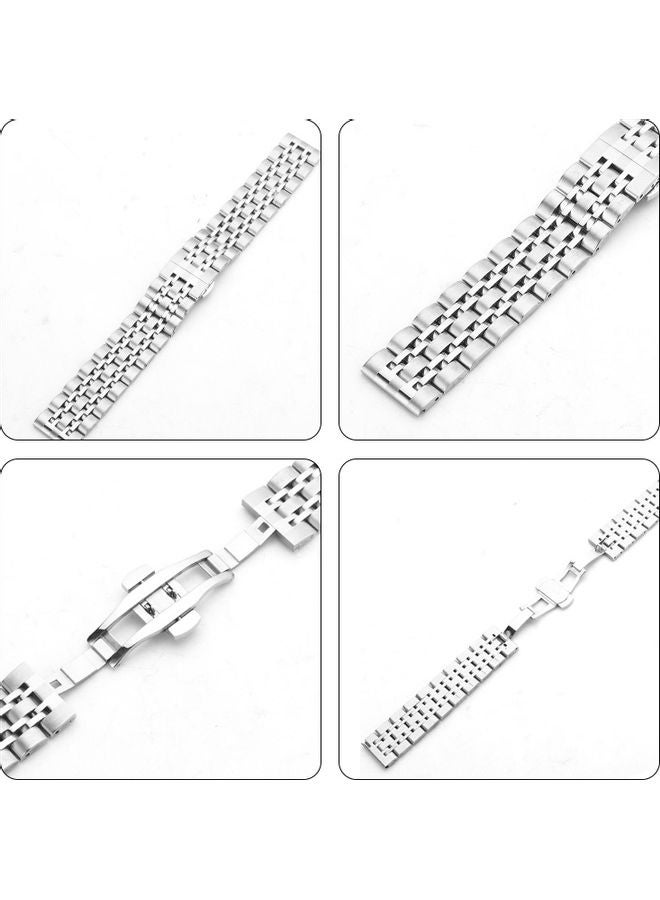 Replacement Stainless Steel Band For Smartwatch Silver/Rose Gold - Image 3