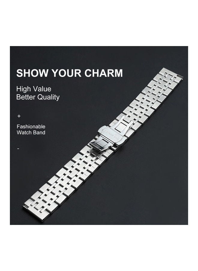 Replacement Stainless Steel Band For Smartwatch Silver/Rose Gold - Image 4