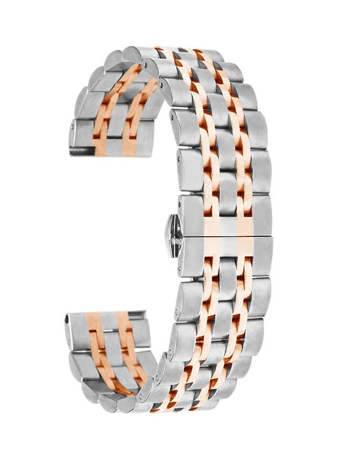 Replacement Stainless Steel Band For Smartwatch Silver/Rose Gold - Image 1
