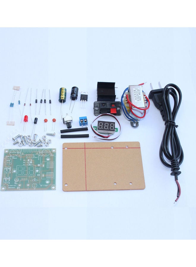 Generic - LM317 1.25V-12V Continuously Adjustable Regulated Voltage Power Supply DIY Kit with Transformer Multicolour - Image 1