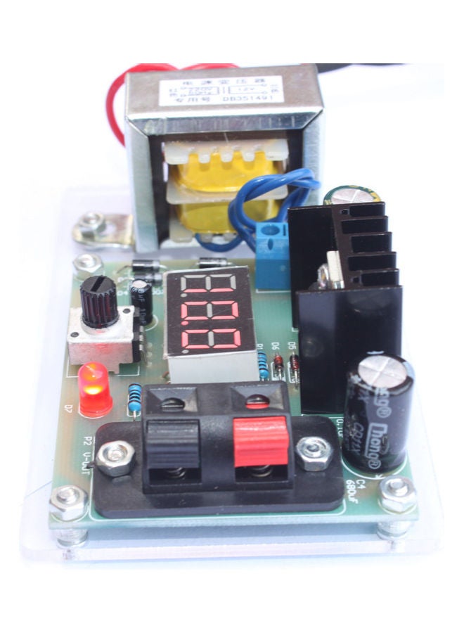 Generic - LM317 1.25V-12V Continuously Adjustable Regulated Voltage Power Supply DIY Kit with Transformer Multicolour - Image 1