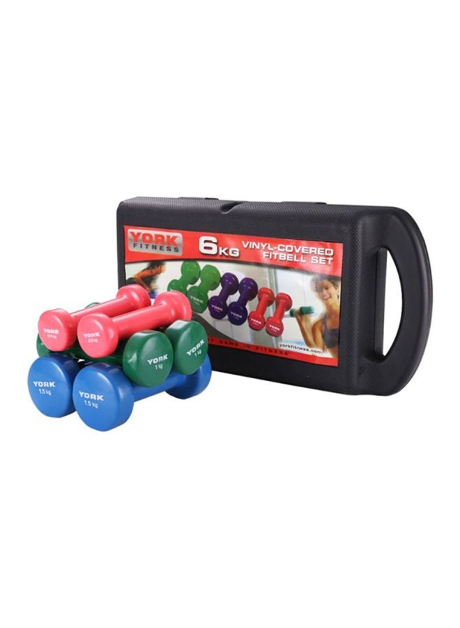 YORK FITNESS - Pair Of 3 Covered Dumbbells Set - 6Kg - Image 1