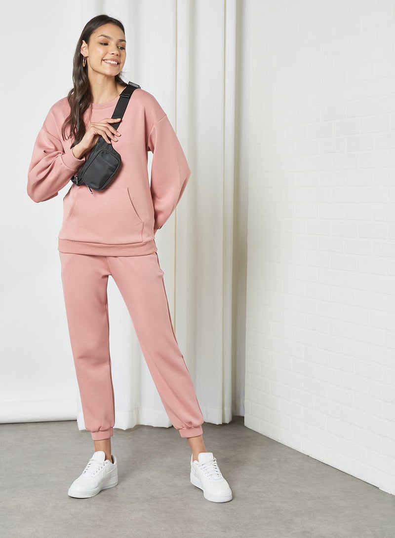 ANOTAH - Plain Sweatshirt Pink - Image 1