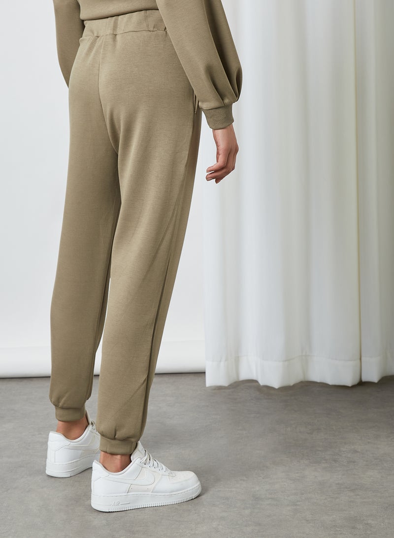ANOTAH - French Terry Sweatpants Khaki - Image 1