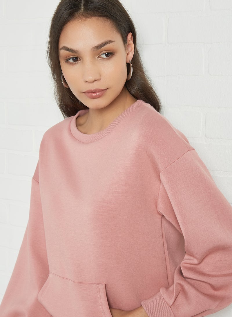 ANOTAH - Plain Sweatshirt Pink - Image 1