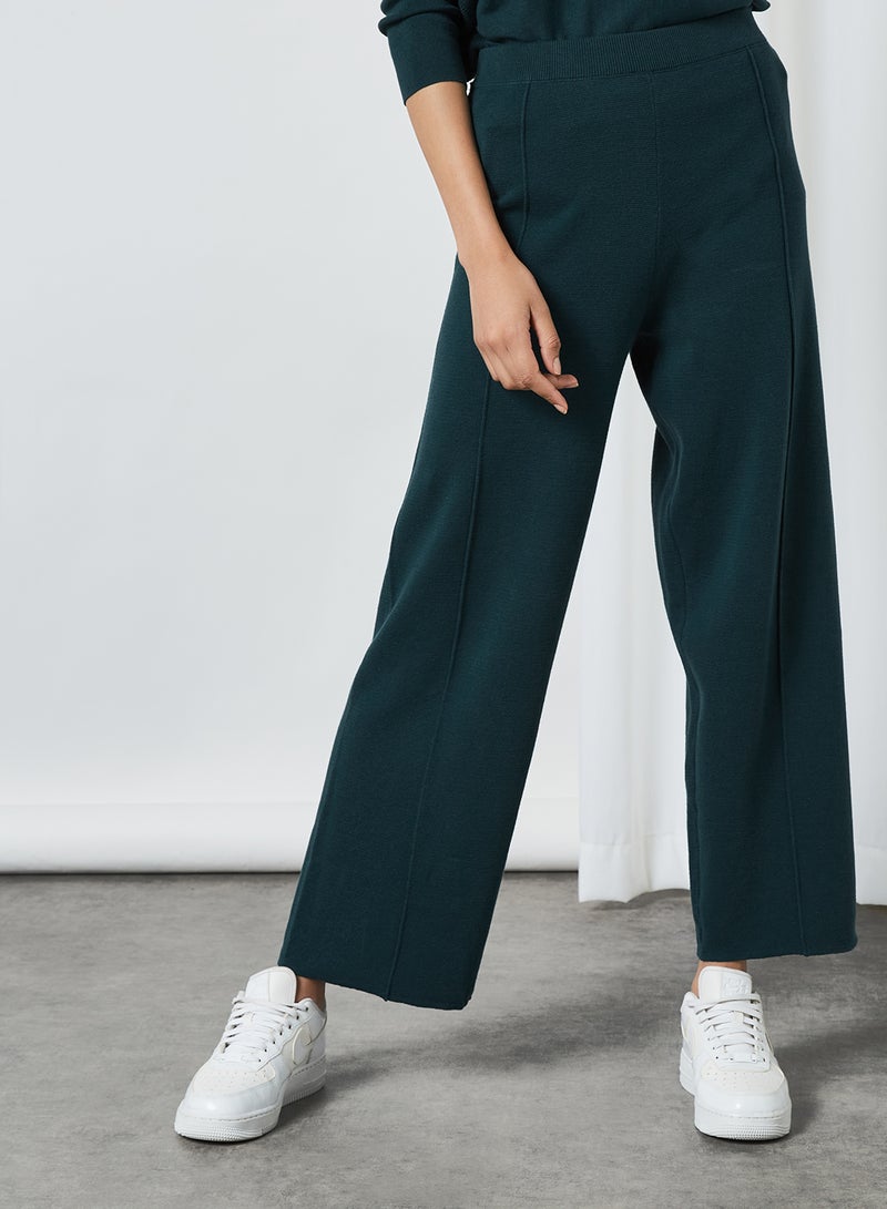 ANOTAH Wide Leg Trousers Petrol-Green  - Image 1