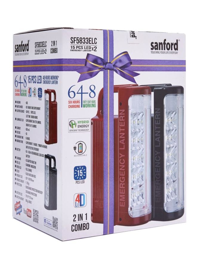 سانفورد طقم مصباح طوارئ وكشاف يدوي أحمر وأسود - Image 4