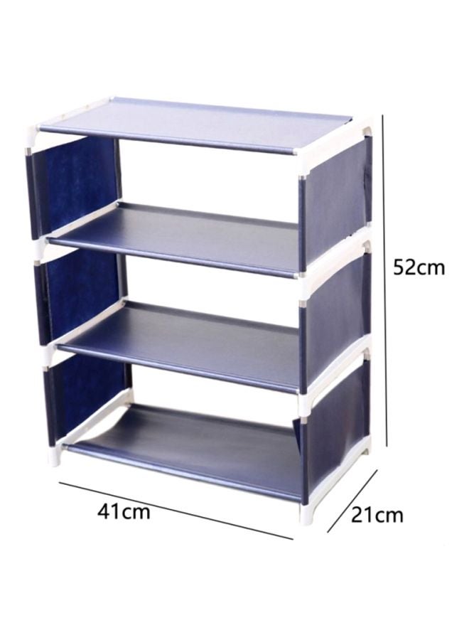 Sharpdo 4-Layer Cloth Shoe Rack Blue/White 41x21x52centimeter - Image 2