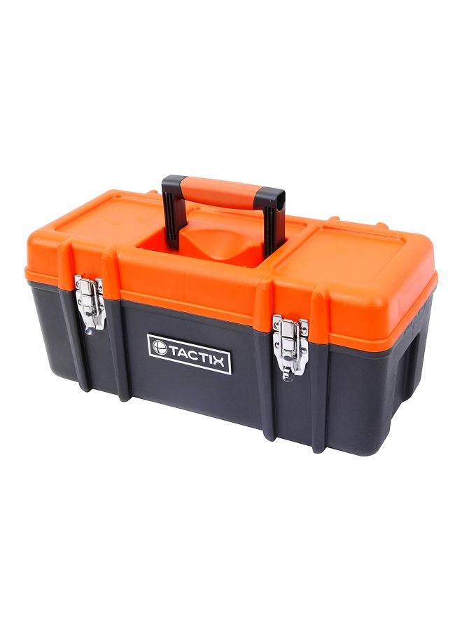Tactix Tactix Plastic Tool Box (20 Inches) With Latches and Removable Tray, Portable, Organized and Reliable Tool Storage, For Workshop, Garage and Home-321105 Black/Orange 51x23.5x23cm  - Image 1