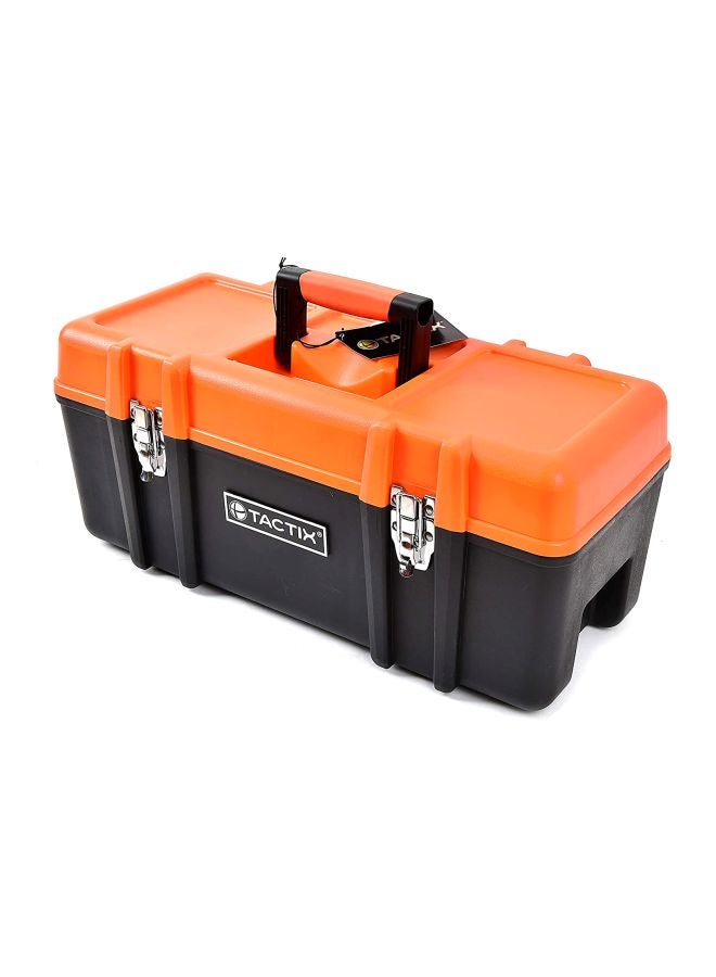 Tactix Tactix Plastic Tool Box (20 Inches) With Latches and Removable Tray, Portable, Organized and Reliable Tool Storage, For Workshop, Garage and Home-321105 Black/Orange 51x23.5x23cm  - Image 3