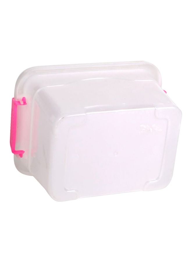 شاربدو صندوق تخزين بلاستيكي أبيض/ وردي 25x19x13سم - Image 3