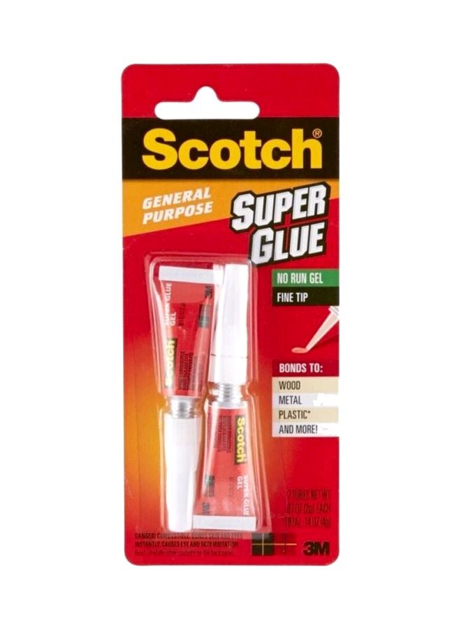 3M 2- Pieces Scotch Super Glue Tube Clear 4grams - Image 1