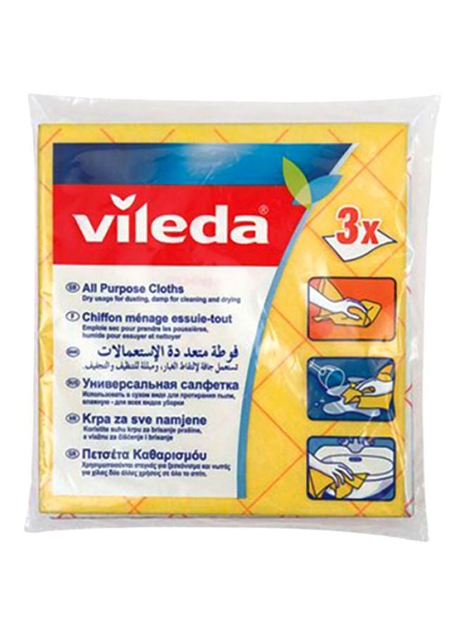 فيليدا مجموعة مكونة من 3 فوط للتنظيف متعددة الاستخدامات أصفر