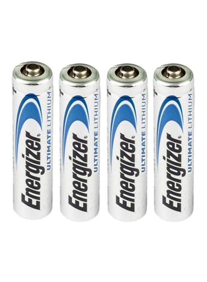 Energizer 4-Piece AAA Ultimate Lithium Battery Set Silver/Blue/Black - Image 1