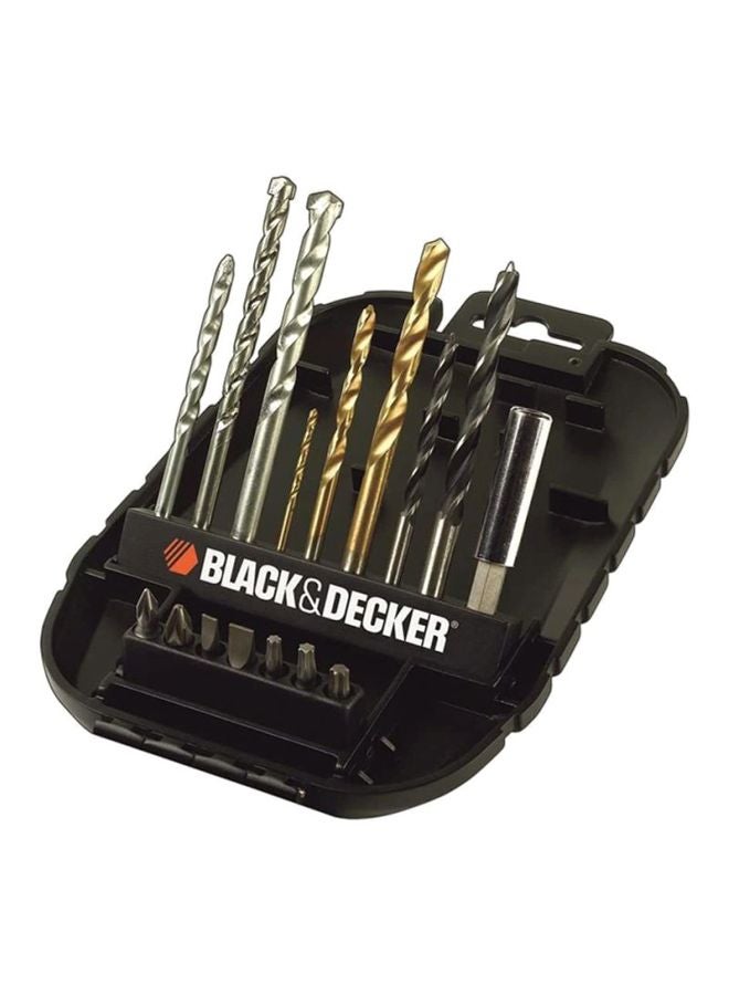 BLACK+DECKER 16 Pieces Mixed Drilling Screwdriving Accessory Set, A7186-Xj Black/Silver/Gold  - Image 1