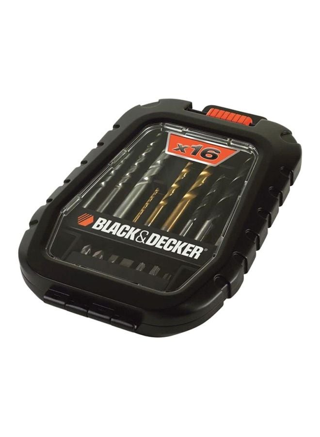 BLACK+DECKER 16 Pieces Mixed Drilling Screwdriving Accessory Set, A7186-Xj Black/Silver/Gold  - Image 3