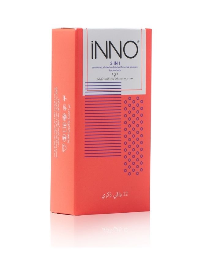 INNO - 12-Piece Ribbed, Dotted Condoms - Image 1