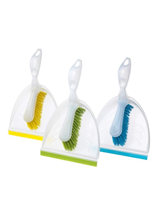 Pack Of 3 Dust Pan And Brush 3 x 20cm - Image 1