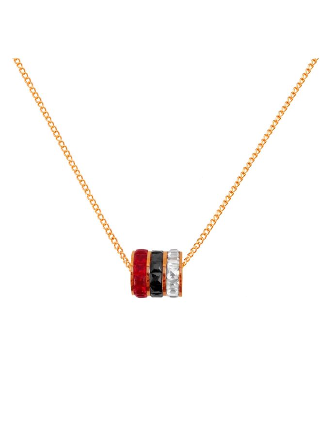 AIWANTO Alissa Triple Connected Colored Ring Pendant Necklace - Image 1