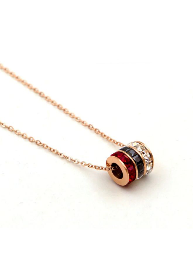 AIWANTO Alissa Triple Connected Colored Ring Pendant Necklace - Image 2