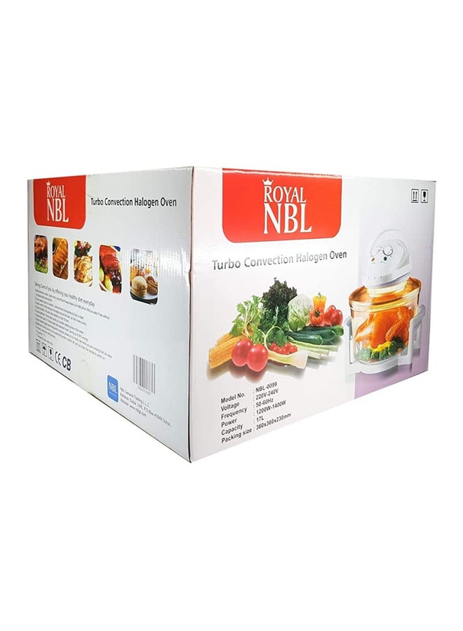 Turbo Convection Halogen Oven With Extender Ring 17.0 L 1200.0 W NBL-0099 White
