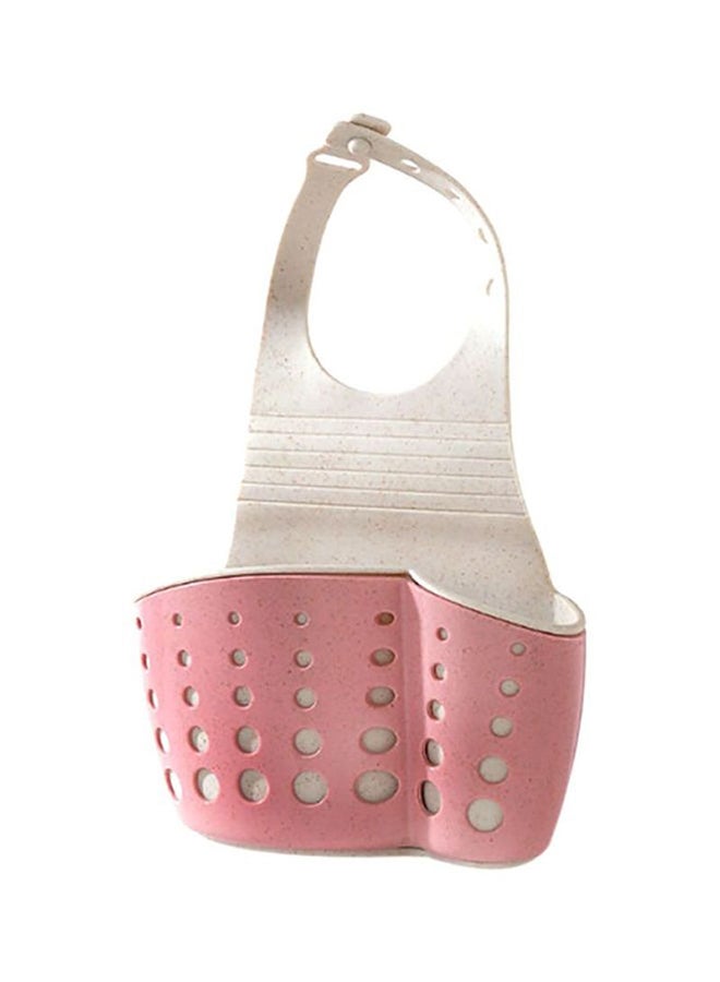 SAPU Double-Layer Adjustable Snap-On Sink Storage Bag Pink/Beige 14.5x5.7x24.5cm - Image 1