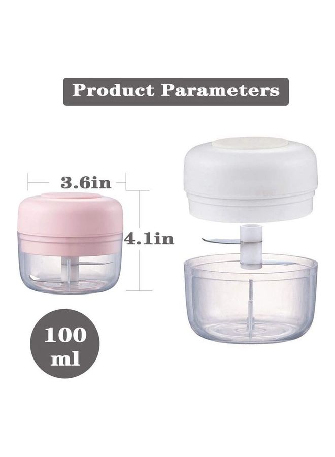 Electric Mini Onion Chopper and Garlic Chopper Pink 9.2x9.2x10.5cm
