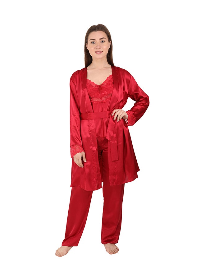 Nurteks 3-Piece Sleepware Set Red - Image 1