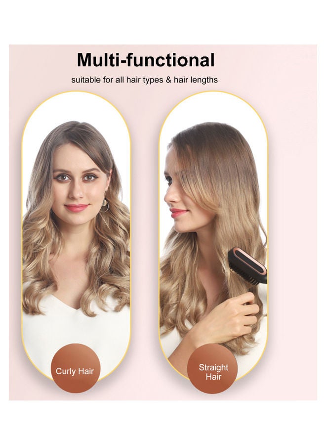 Fast Heating Hair Straightening Brush with Built-in Comb Black/Pink - Image 5