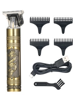 Generic USB Rechargeable Hair trimmer Electric Haircut Kit Gold/Black  - Image 1