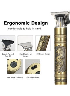 Generic USB Rechargeable Hair trimmer Electric Haircut Kit Gold/Black  - Image 2